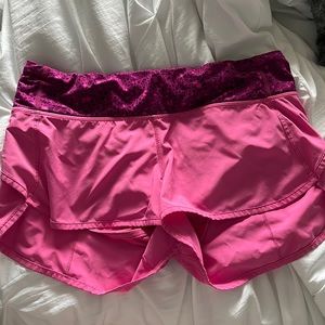 lululemon speed up shorts in pink